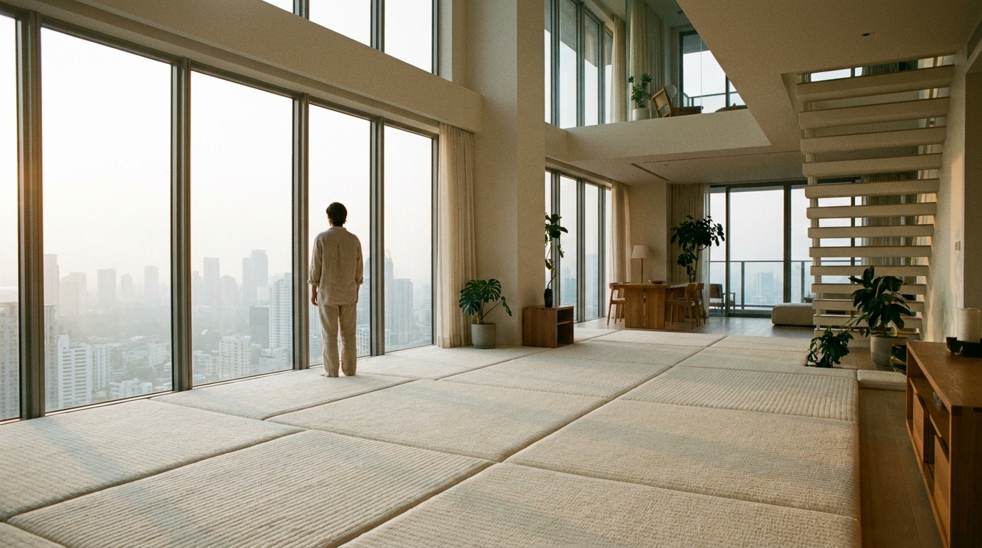 A modern multi-floor apartment with a professionally installed Matnificent floor